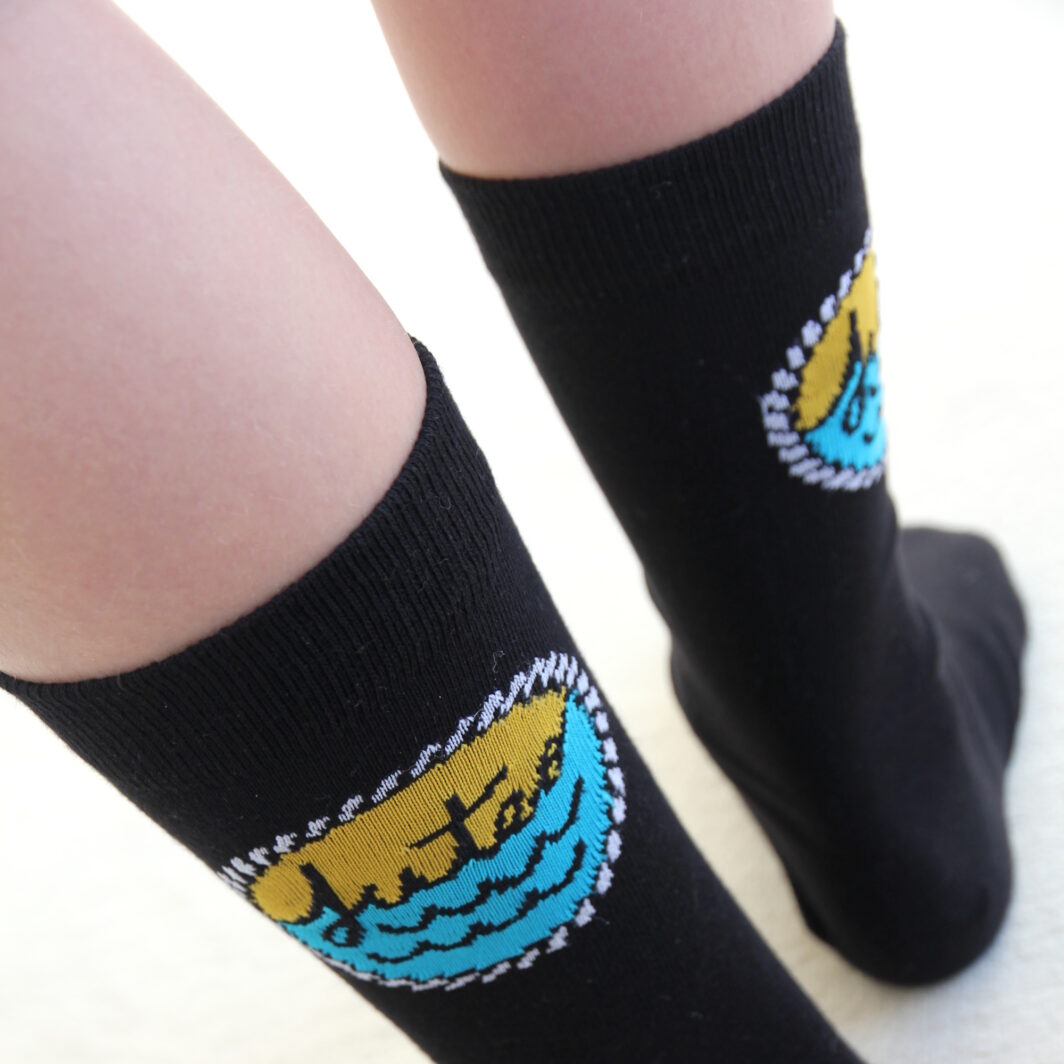 Schwarze Logosocken Sozialverband Förderverein