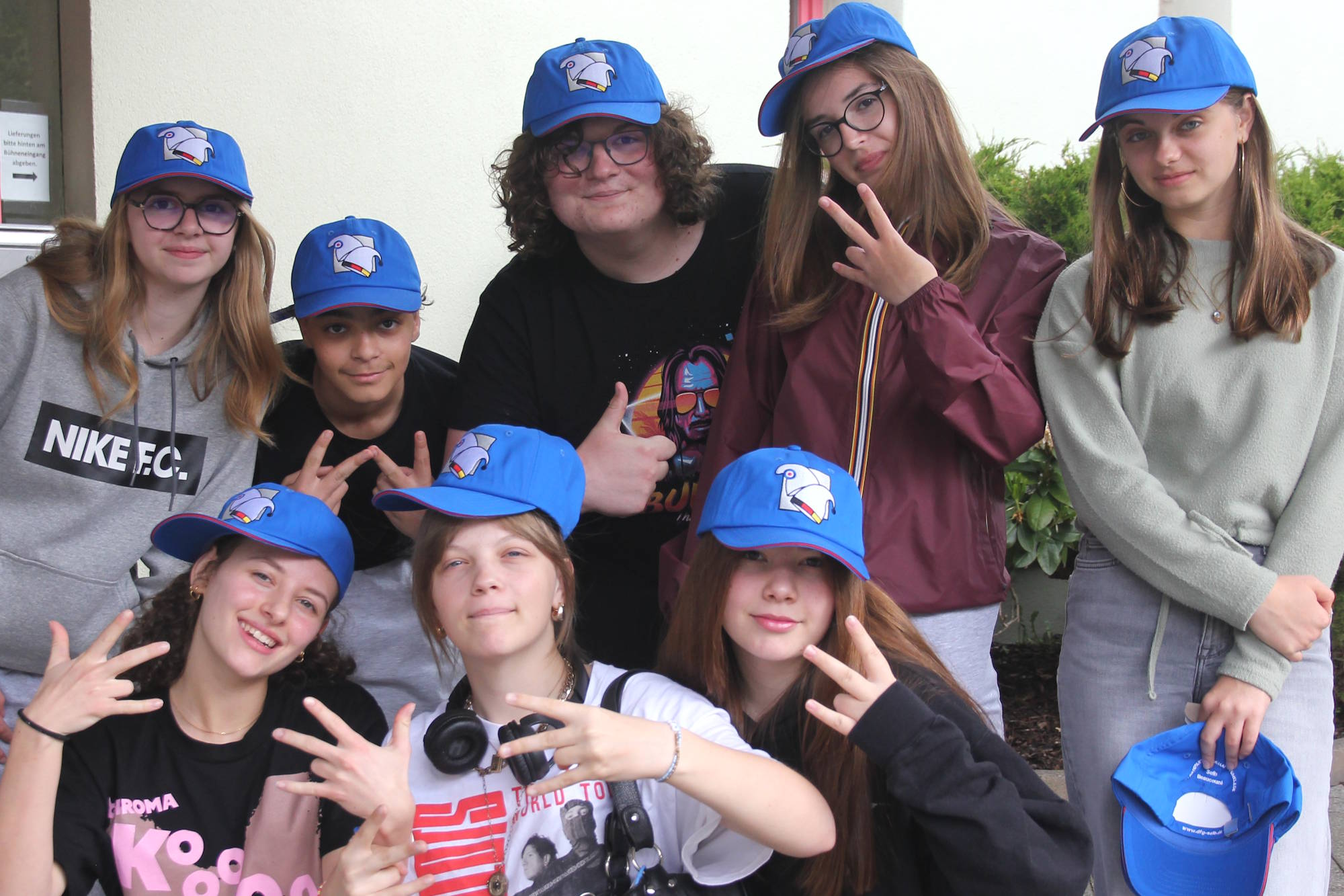 Bestickte Caps Jugendgruppe Städtepartnerschaft