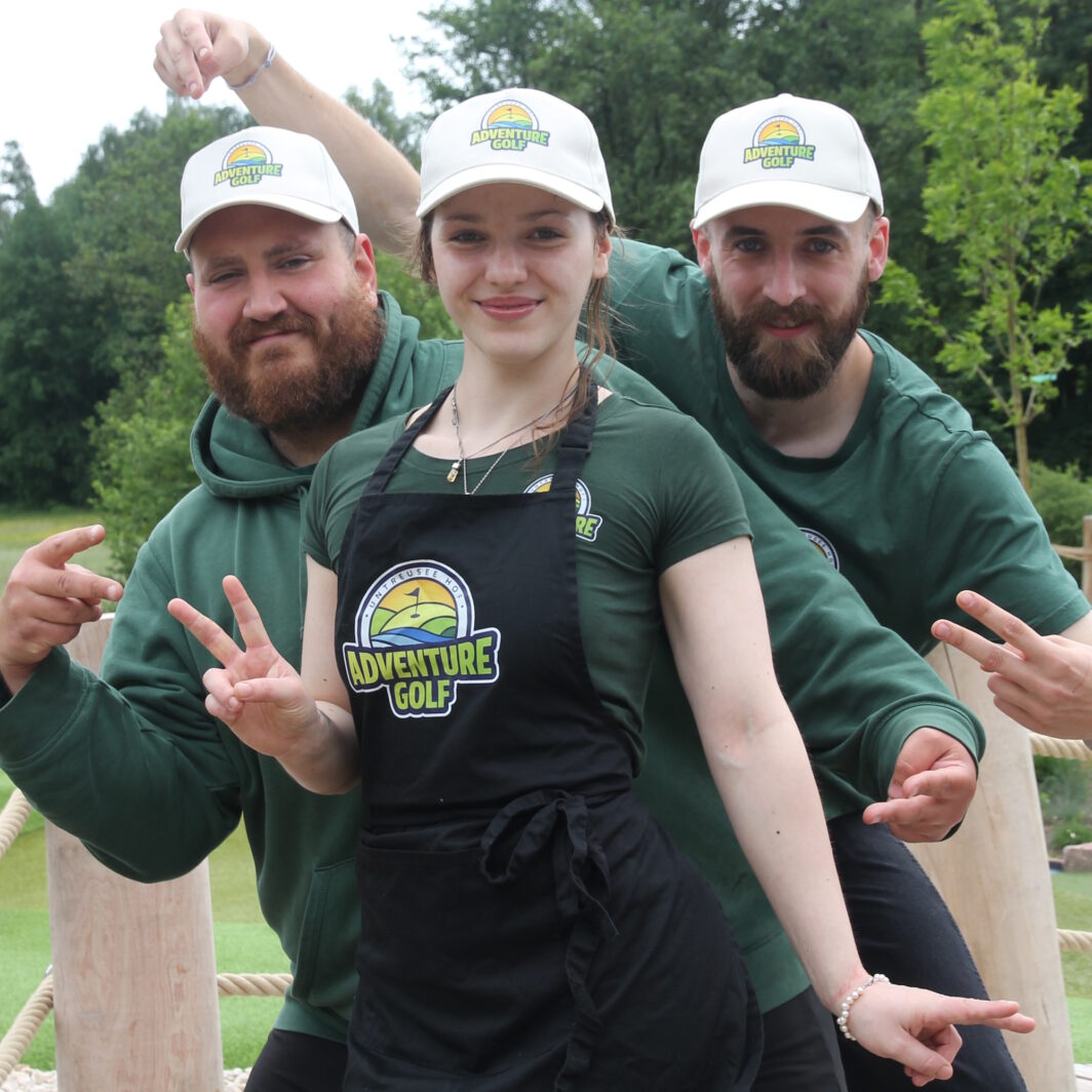 Bedruckte Caps Team Adventure Golf