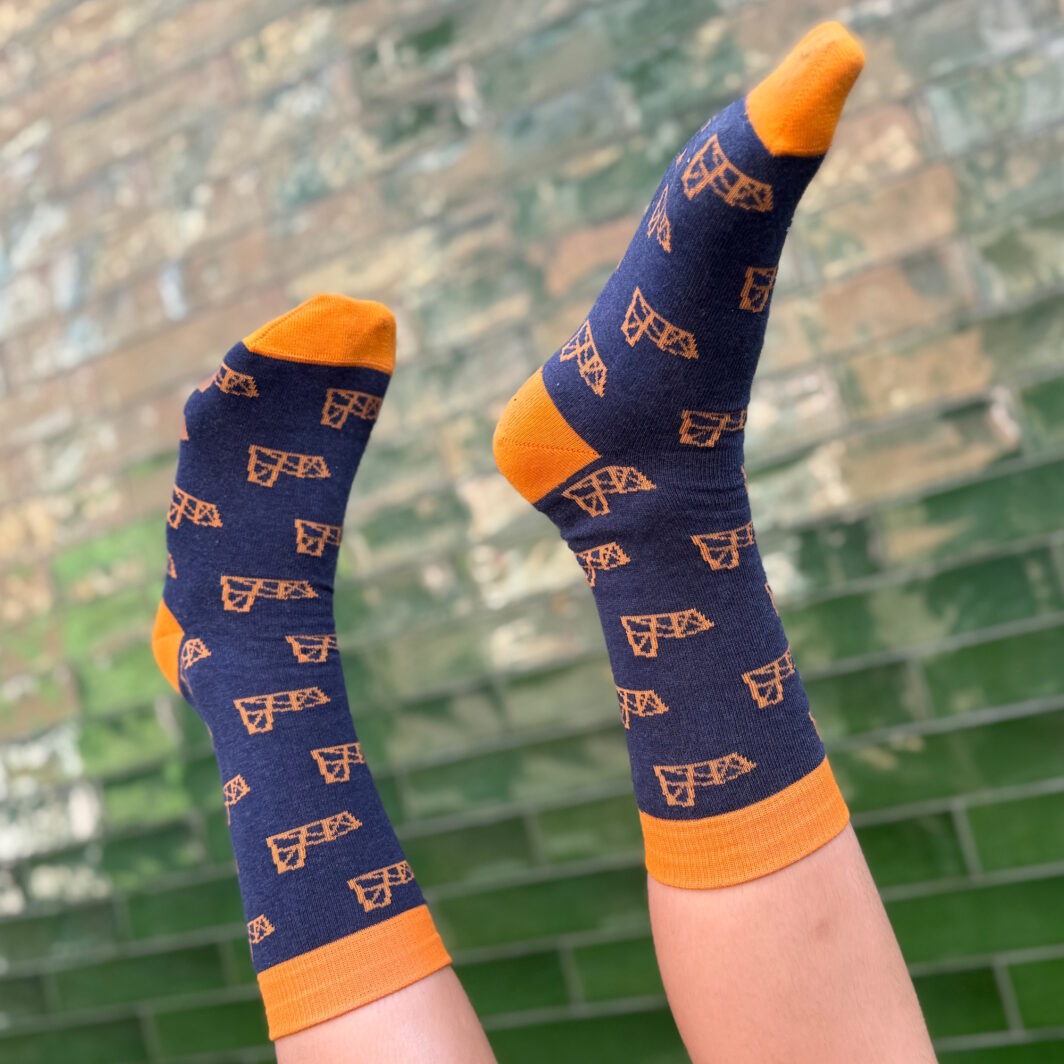 Socken mit vielen Logos Event-Location